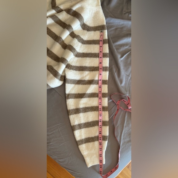 Mango Stripe-Print Sweater with Perkins Neck - Picture 8 of 8